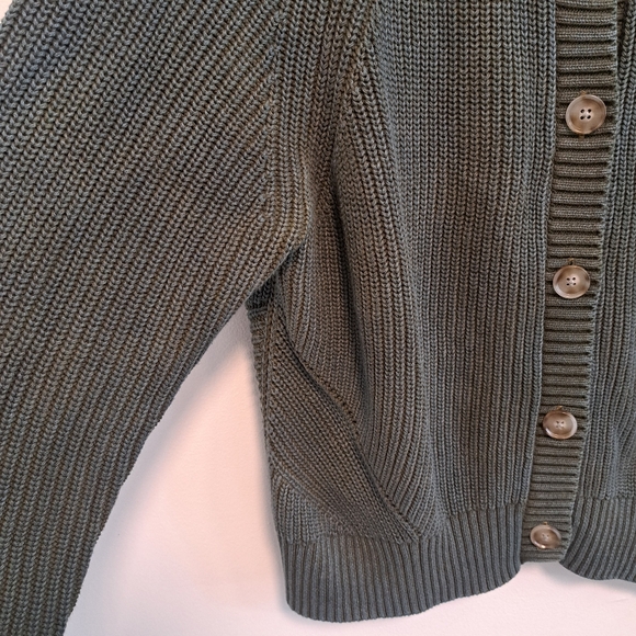 Faherty Sunwashed Fisherman Cardigan Green Blue Chunky Knit Button Sweater Sz XL - Picture 7 of 12